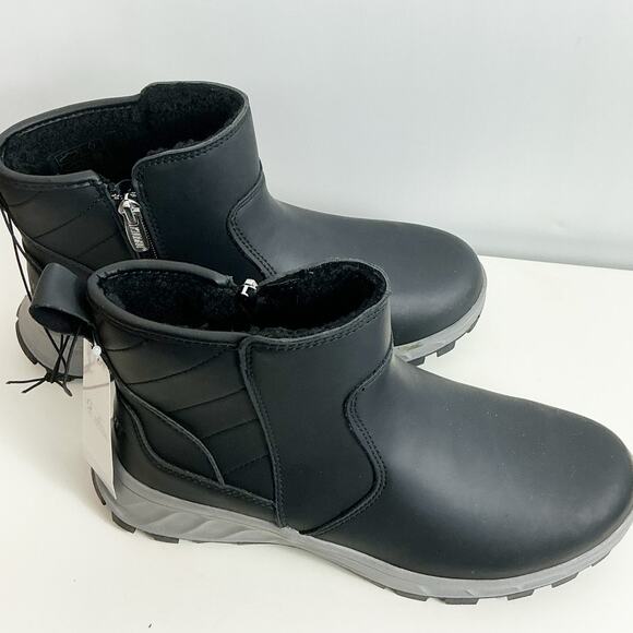 Khombu Dusk Womens Boots Lined All Weather Zip Up Black Grey 7 - Picture 5 of 7